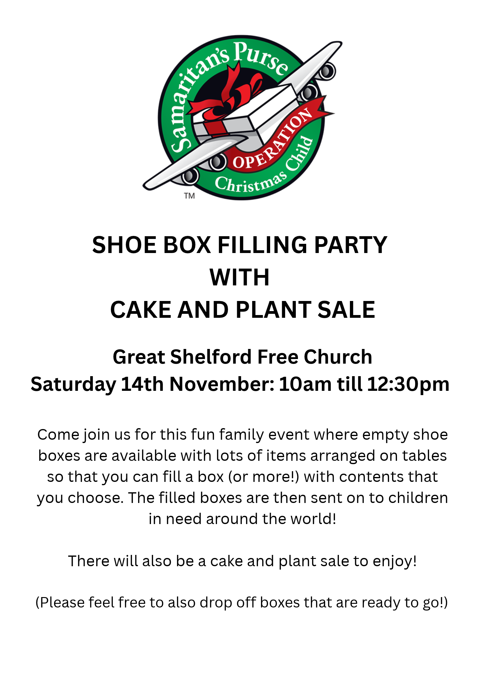 Shoebox filling party 2026